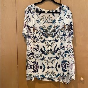 V Neck Button Up Short Sleeve Blouse